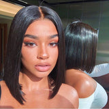 Double Drawn Vietnamese Straight Hair  HD5X5 Closure Bob Wig