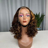 Double drawn Egg Curl Bob Wig