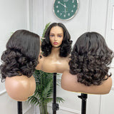 Indian Hair Bouncy curl Bob Wigs