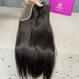 Raw Indian Hair 3 Bundles With 5X5" Closure