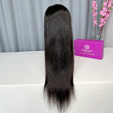 Burmese Straight Hair Transparent Lace Frontal Wig 180% Density