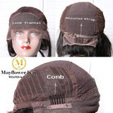 Burmese Hair Deep Wave Frontal WIg 180% Density